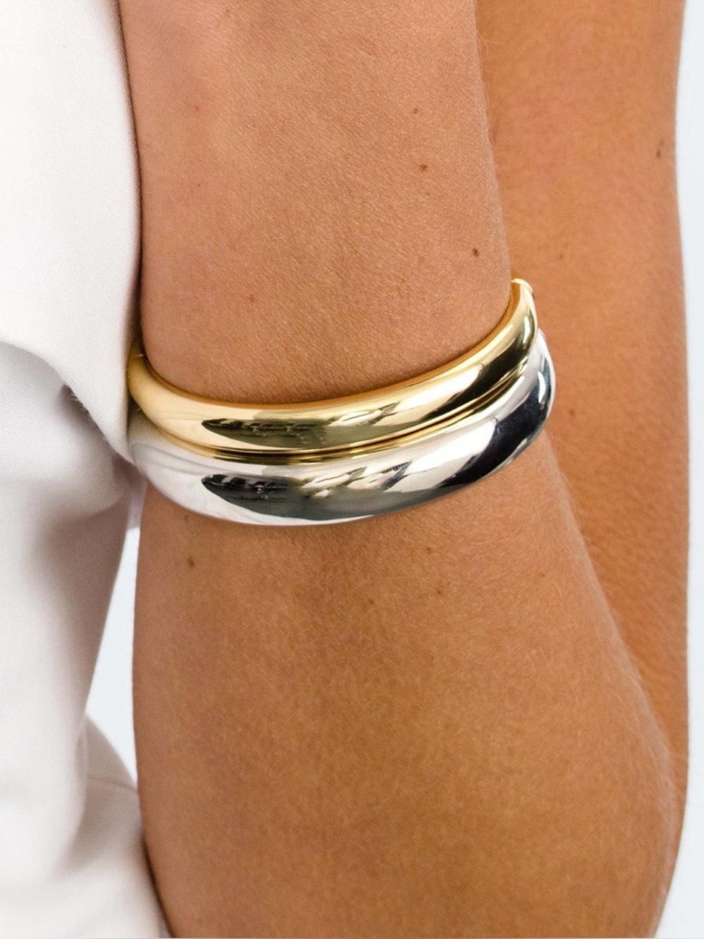 NEW Uncommon James Mixed Metal Bangle Bracelet Set of Two